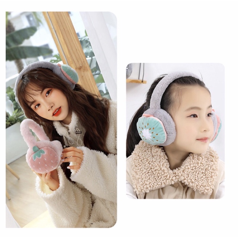 Chụp Tai Giữ Ấm Thời Trang Hình Hoa Quả Xinh Xắn Dễ Thương