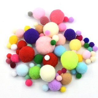 10 viên Pom Pom bông tròn nhiều màu, nhiều kích cỡ trang trí treo nôi cho bé, làm slime, Pinky Shop mã PPT2