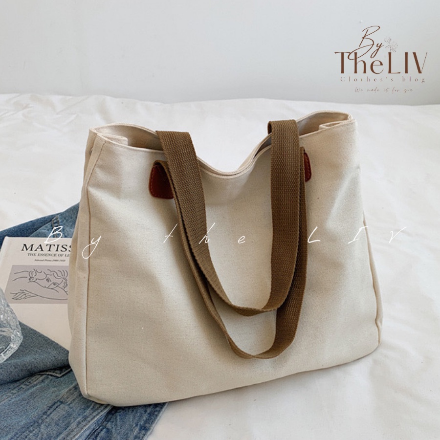 Túi tote CENI vải canvas dày phù hợp đi làm, đi chơi - HÀNG LOẠI 1