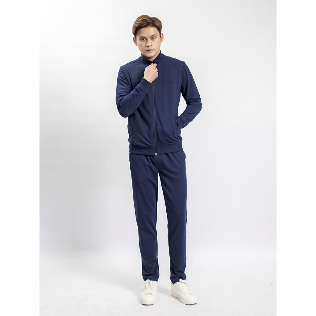 Bộ đồ thu đông Aristino ALH005W8 dáng Regular fit kéo khóa màu Xanh tím than