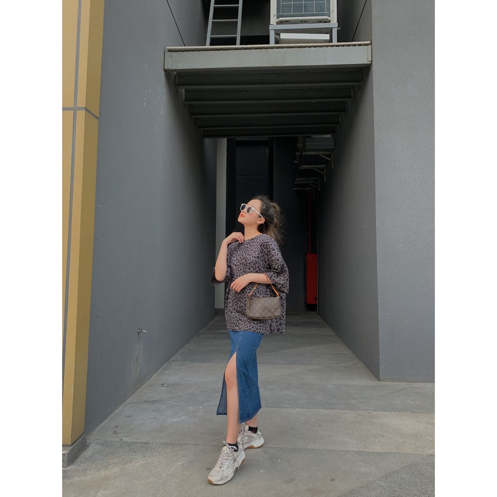 [Mã FADIRECT20 giảm 20K đơn 150K] chân váy bò dáng dài cạp lệch SK102 1994closet | BigBuy360 - bigbuy360.vn