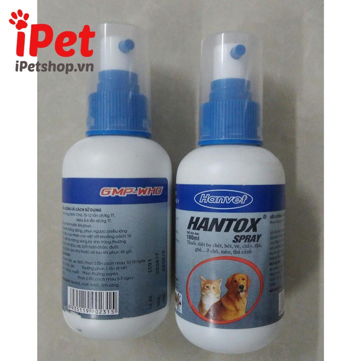 Chai Xịt Ve Rận Hantox Cho Chó Mèo 100ml - iPet Shop