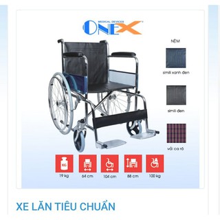 Xe lăn người già nệm vải