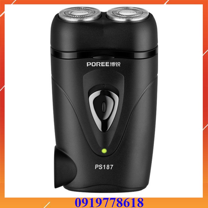 Máy Cạo Râu Sạc Điện 2 Lưỡi Poree PS187 Chức Năng Tự Mài Miễn Thay Lưỡi
