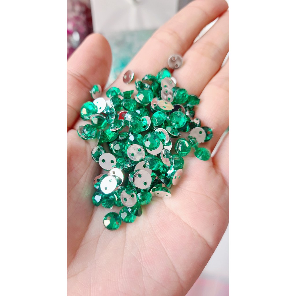 50Gram đá kết hình tròn size 6mm khoảng màu sắc đẹp, hạt đều
