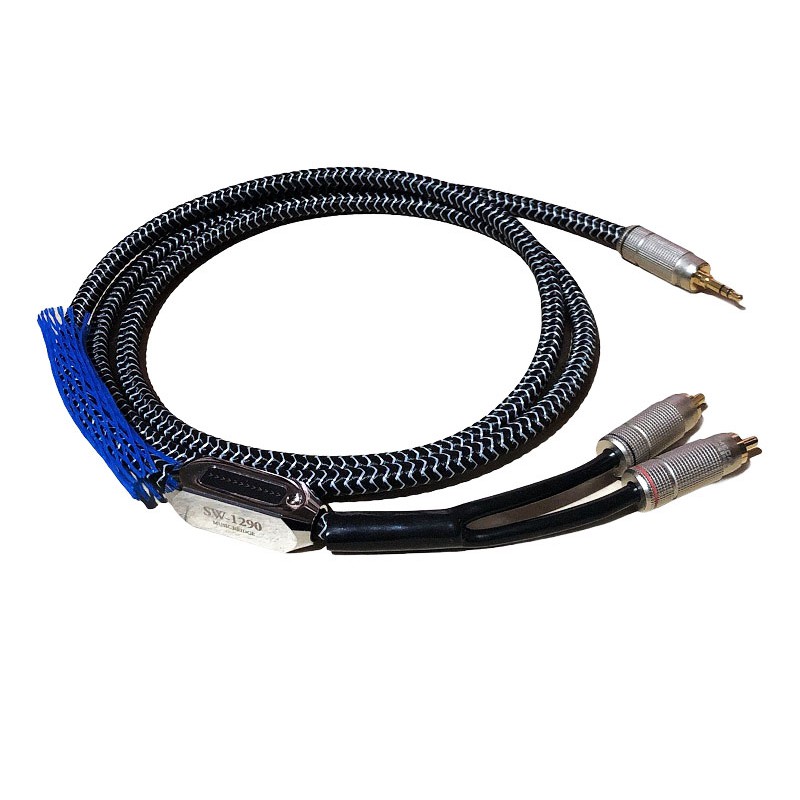 Dây Tín Hiệu Âm Thanh Chống Nhiễu 3.5mm ra 2 Đầu RCA Mạ Vàng AUDIOMECA SW-1290 Tặng Kèm Túi Nhung Cao Cấp