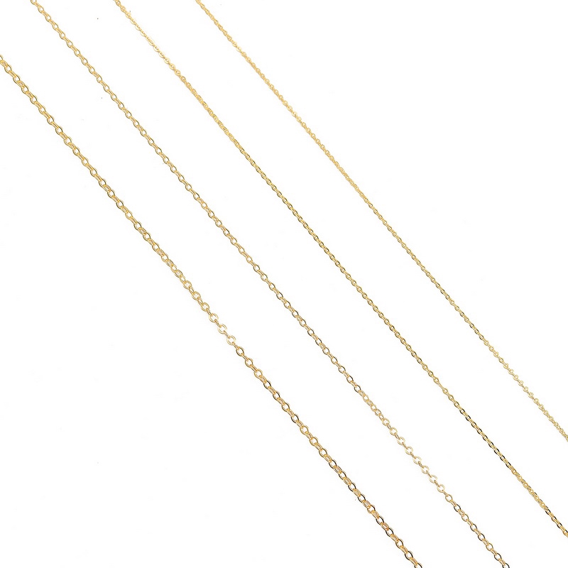 Dây chuyền chuỗi mạ vàng 18k 1 / 1.5 / 2mm 1meter dành cho làm trang sức