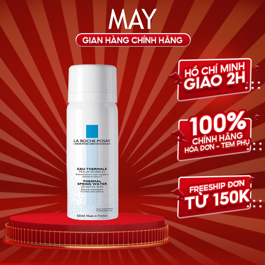 Nước xịt khoáng La Roche-Posay Thermal Spring Water làm sạch và làm dịu cho da nhạy cảm (50ml/150ml/300ml)