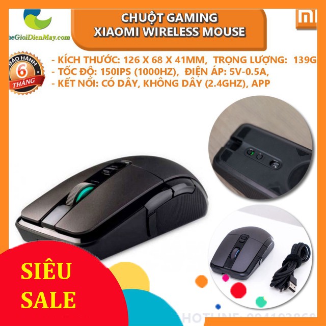 [SiêuRẻ] Chuột Gaming Xiaomi Wireless Mouse pin sạc, 2 chế độ kết nối - Bảo hành 6 tháng - Shop Thế Giới Điện Máy .