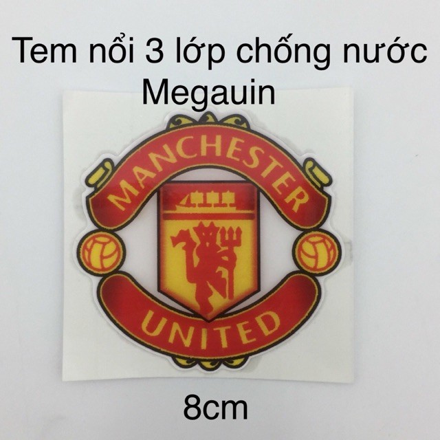 Tem decal Sticker nổi 3 lớp chống nước ManU, Chelsea, Barca