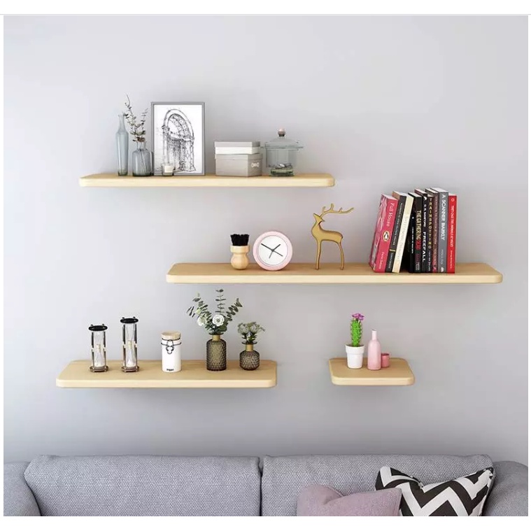 Giá tại xưởng combo 3 thanh ngang kệ gỗ treo tường dài 40cm x sâu 12cm