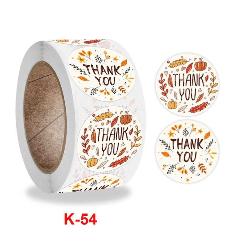 set 100 tem dán/ nhãn dán Thank you mẫu 6 size 2.5 cm
