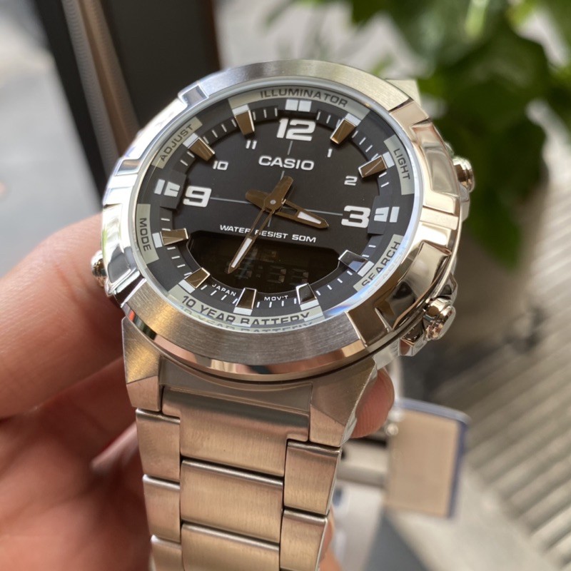 Đồng hồ nam Casio AMW-870D-1A - Kích thước vỏ : 51,5×44×12,2mm