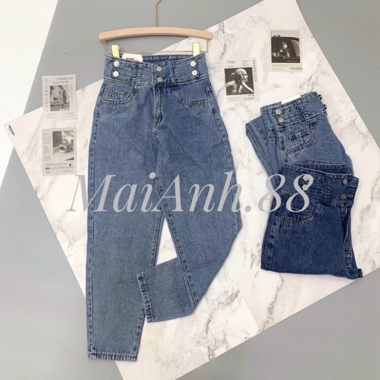 SALE Quần jean bò baggy nữ chuyên ống rộng suông sooc ngố nữ jeans cạp cao 3 size S M L