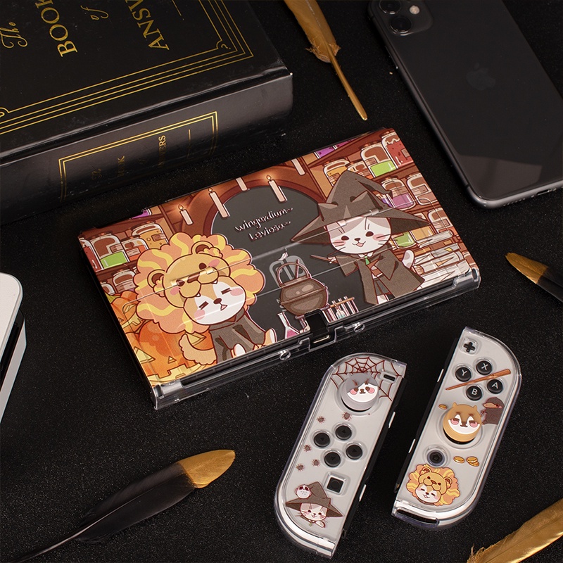 Ốp Bảo Vệ Máy Chơi Game Nintendo Switch & OLED Bằng PC TPU Thoải Mái Kèm 2 Nút Bọc Nút Điều Khiển