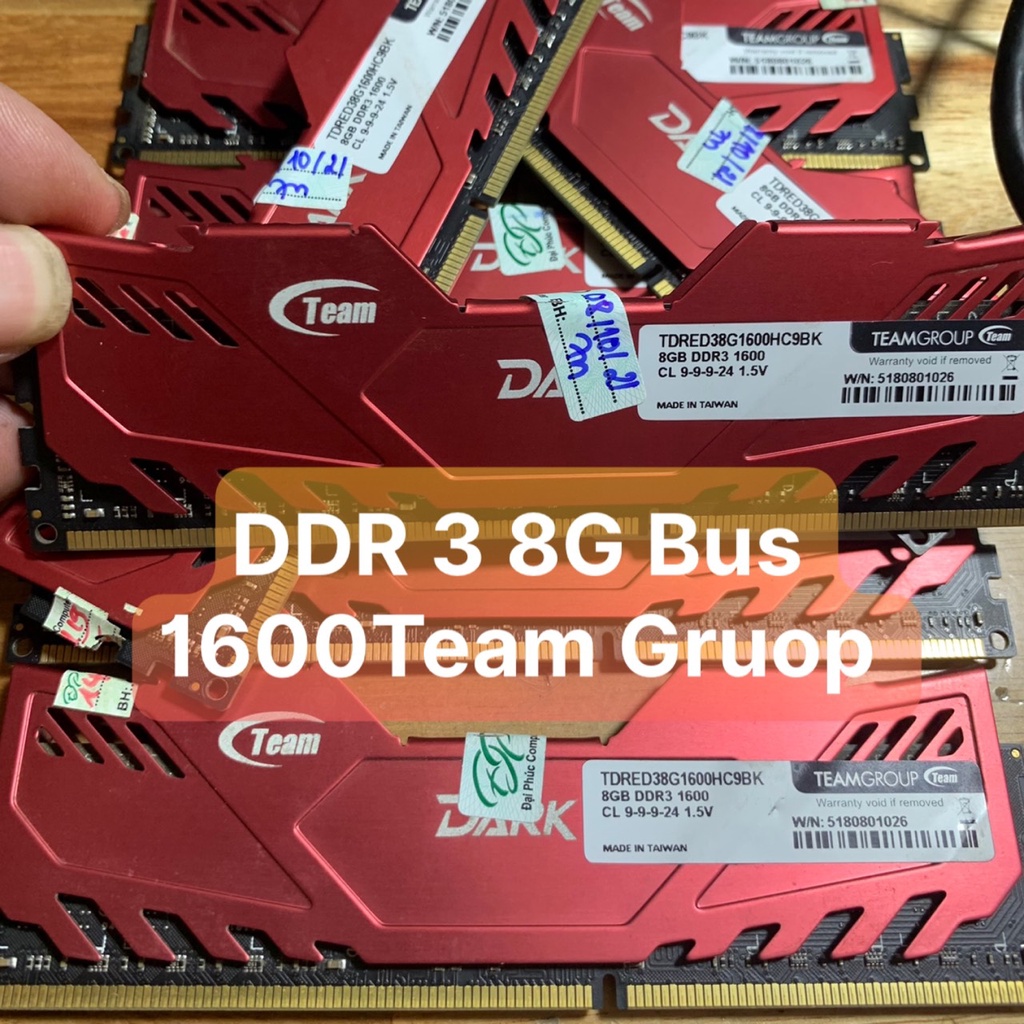 Ram 8G - DDR3 - Bus 1600 Team Gruop DARK Tản Nhiệt Thép - Vi Tính Bắc Hải