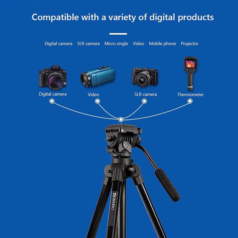 Benro T980EX - Chân Đế Cho Máy Ảnh, Máy Quay, Smartphone, Tải Trọng 5kg, Chiều Cao 1.62m