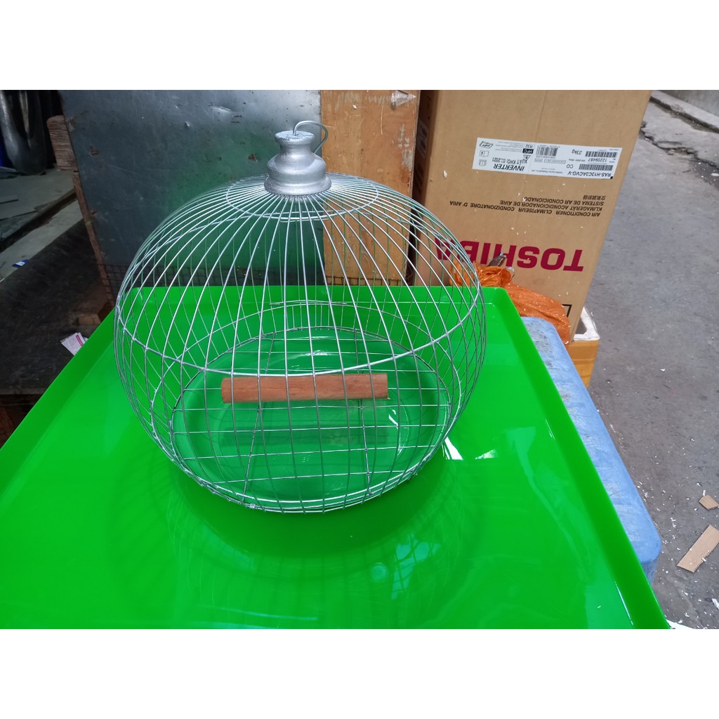 Lồng chim cu gáy bằng kẽm đầy đủ phụ kiện