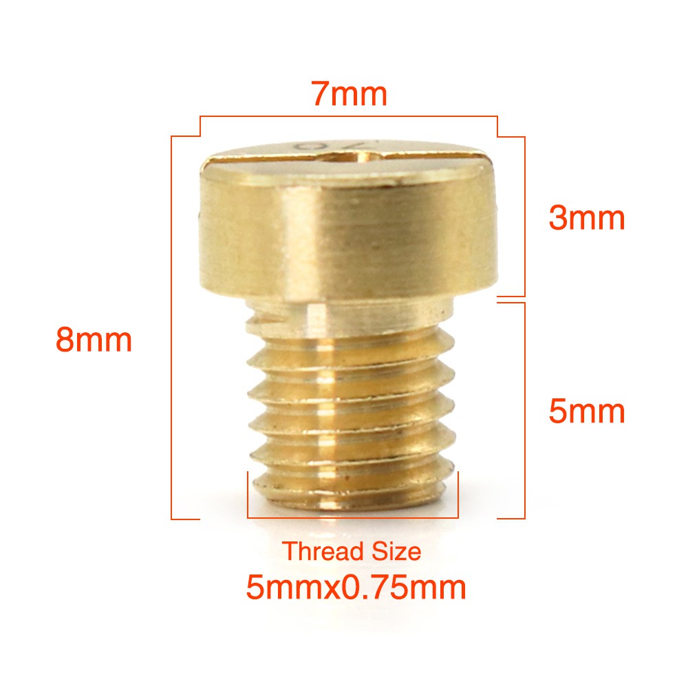 Set 10 vòi phun M5 30-135 cho bộ chế hòa khí Dellcora chất lượng cao