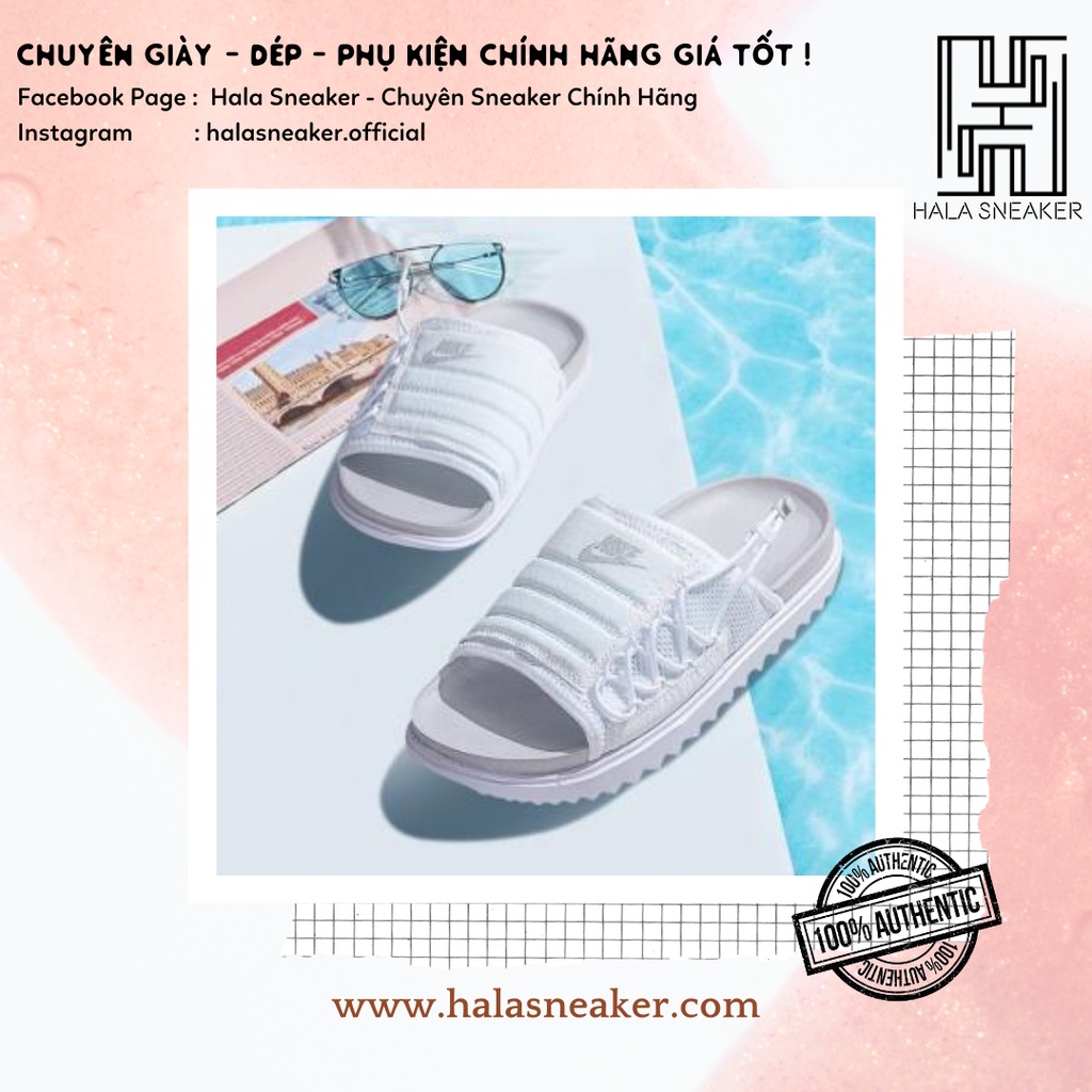 Dép Asuna Chính Hãng CW9707 001 All White - Dép Quai Ngang Nam Nữ Authentic Slides - Hala Sneaker