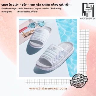 Dép asuna chính hãng cw9707 001 all white - dép quai ngang nam nữ authentic slides - hala sneaker