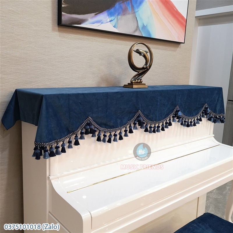 Khăn phủ Đàn Piano - Vải Nhung ý cao cấp - Phong cách Châu Âu - Có cả cho đàn cơ và đàn điện