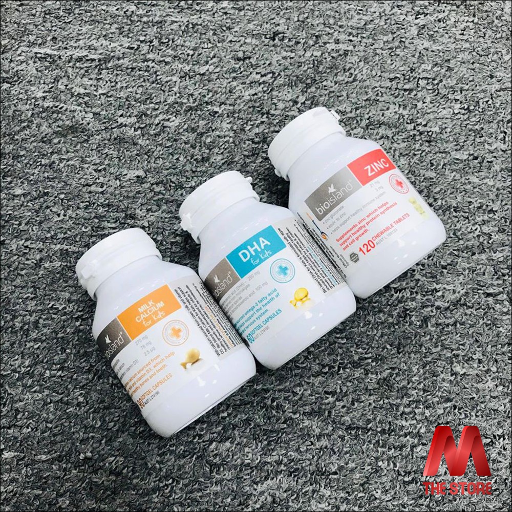 Bộ sản phẩm Bio Island bổ sung dinh dưỡng cho bé CANXI - KẼM - DHA (hàng Úc)