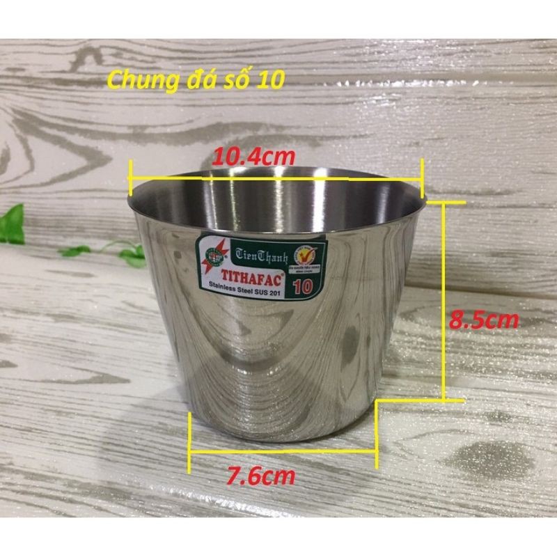 Combo 10 ly làm đá inox cao cấp Tiênthanh số 7, số 8, số 9, số 10