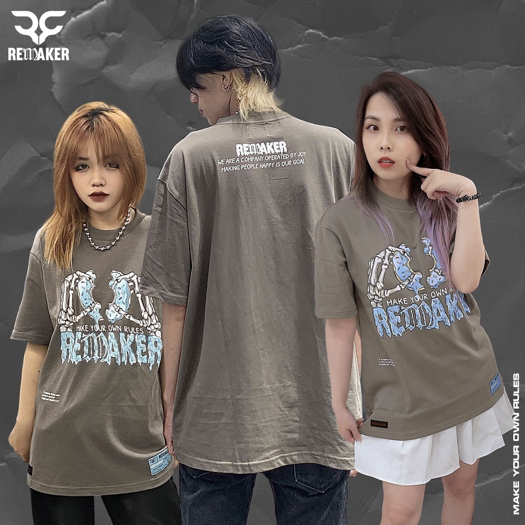 Áo Thun Oversize REMAKER Communion Tee Unisex Tay Lỡ - Nâu - Local Brand Chính Hãng