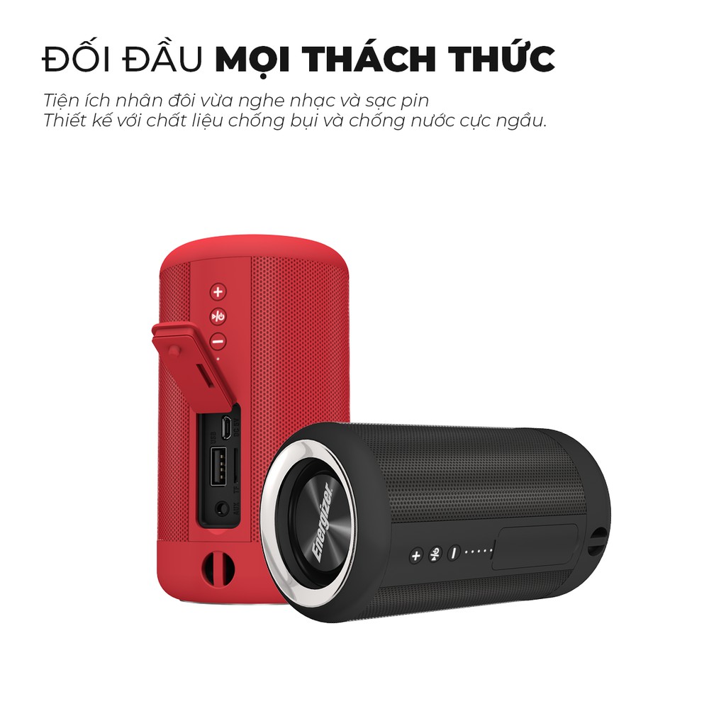 Loa Bluetooth Energizer BTS 051 - 5W, bluetooth V4.2, kháng nước IPX5 - Hàng Chính Hãng, Bảo Hành 2 Năm 1 Đổi 1