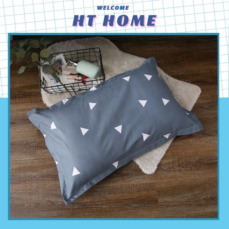 Vỏ gối nằm cotton tam giác ghi đôi vỏ gối nằm cotton đơn giản 45x65 thiết kế mềm mịn (1 chiếc) | BigBuy360 - bigbuy360.vn