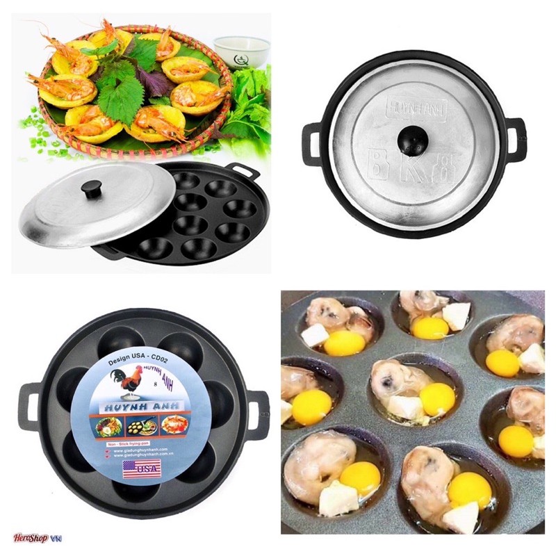 khuôn  đổ bánh  khọt  bánh  căn 8 lỗ-10 lỗ-12 lỗ cao cấp Huỳnh Anh  c