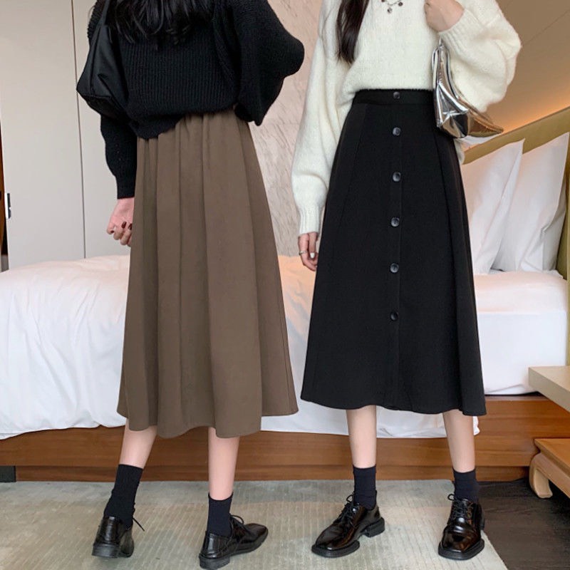 Chân váy dài công sở- đầm nữ dáng dài phối 5 cúc sang trọng lịch sự CV591 SUTANO