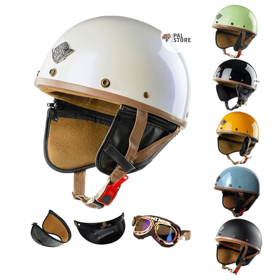 Mũ bảo hiểm Napoli nửa đầu - Đủ màu - [FREESHIP]
