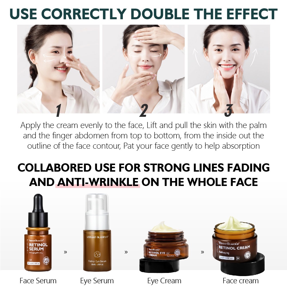 Set chai tinh chất + hộp kem dưỡng da mặt VIBRANT GLAMOUR chứa Retinol tự nhiên chống lão hóa da | BigBuy360 - bigbuy360.vn