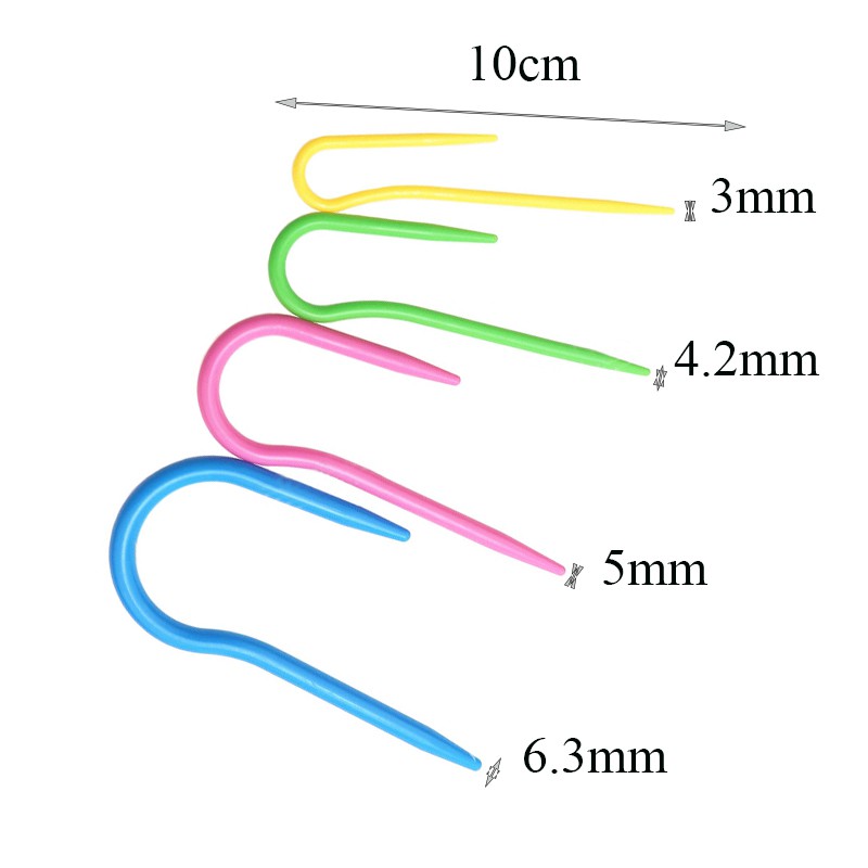 Set 4 kim đan len hình chữ U bằng nhựa DIY