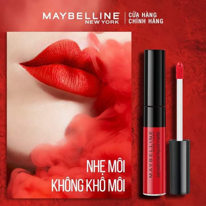 Son Kem Lì Nhẹ Môi Maybelline 01 To The Fullest Đỏ Tươi