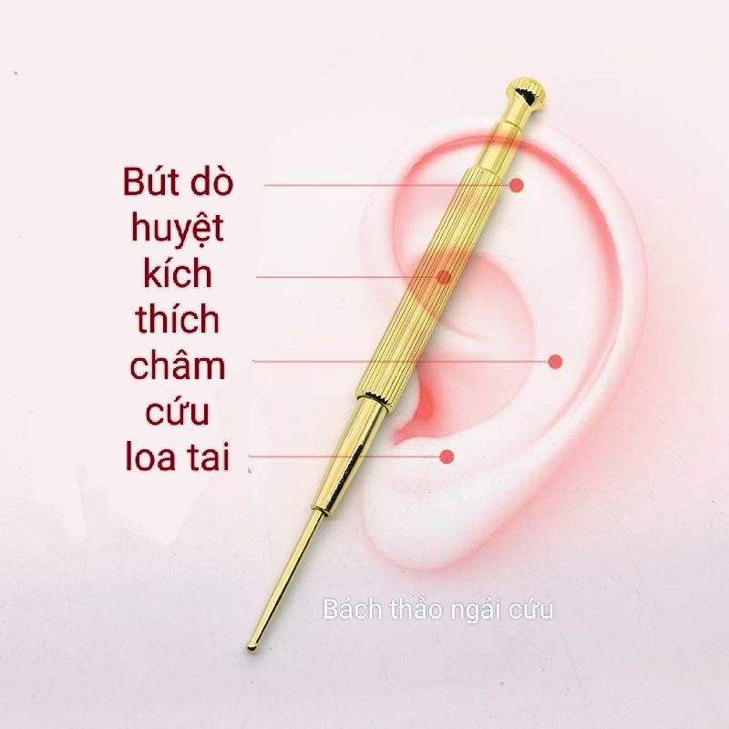 Bút dò huyệt massage - dò bấm huyệt nhĩ châm bằng đồng cao cấp 13 cm