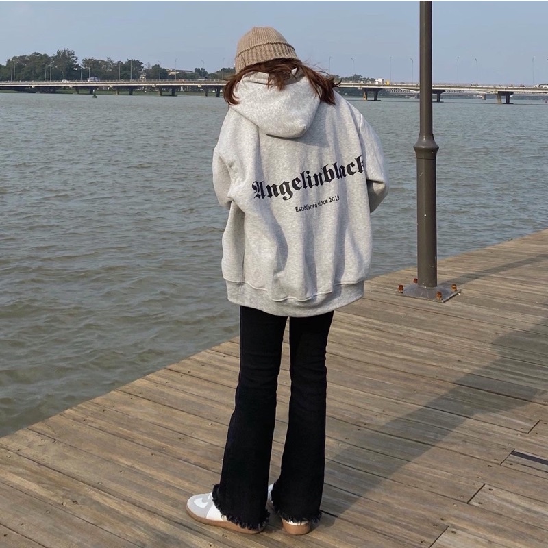 ÁO HOODIE ANGEL HÀNG CHÍNH HÃNG ( ĐEN &amp; XÁM )