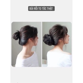 Tóc giả búi xoăn ❤️ TÓC THẬT 100% ❤️ tóc thật cao cấp