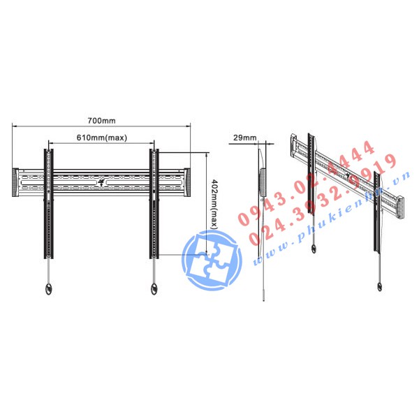 GIÁ TREO TI VI NHẬP KHẨU NB C3F
