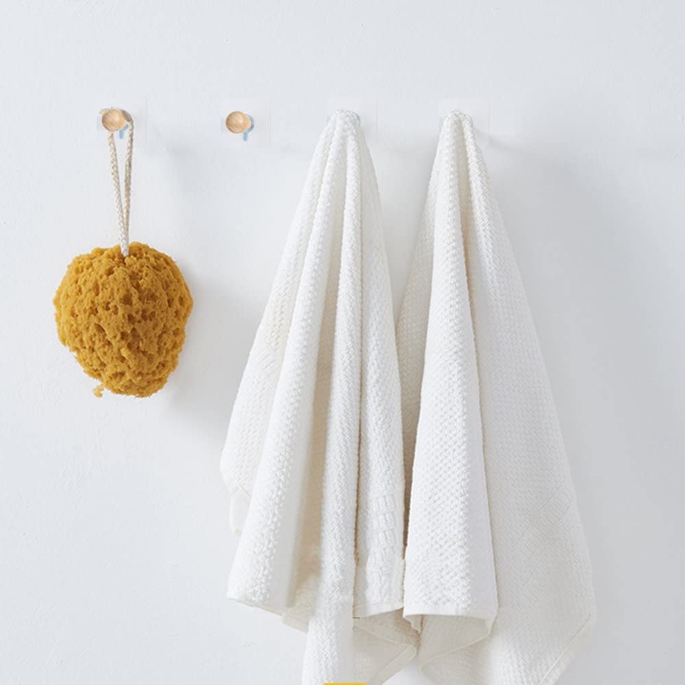 Móc Treo Quần Áo tròn Bằng Gỗ Miếng Dán Siêu Chắc, Siêu Chịu Lực Đa Năng Màu NÂU