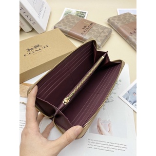 Ví dài C Accordion Zip Wallet xuất xịn full box làm quà