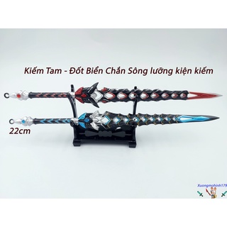 Mô hình sưu tầm Kiếm Tam Đốt Biển Chắn Sông lưỡng kiện kiếm 22cm