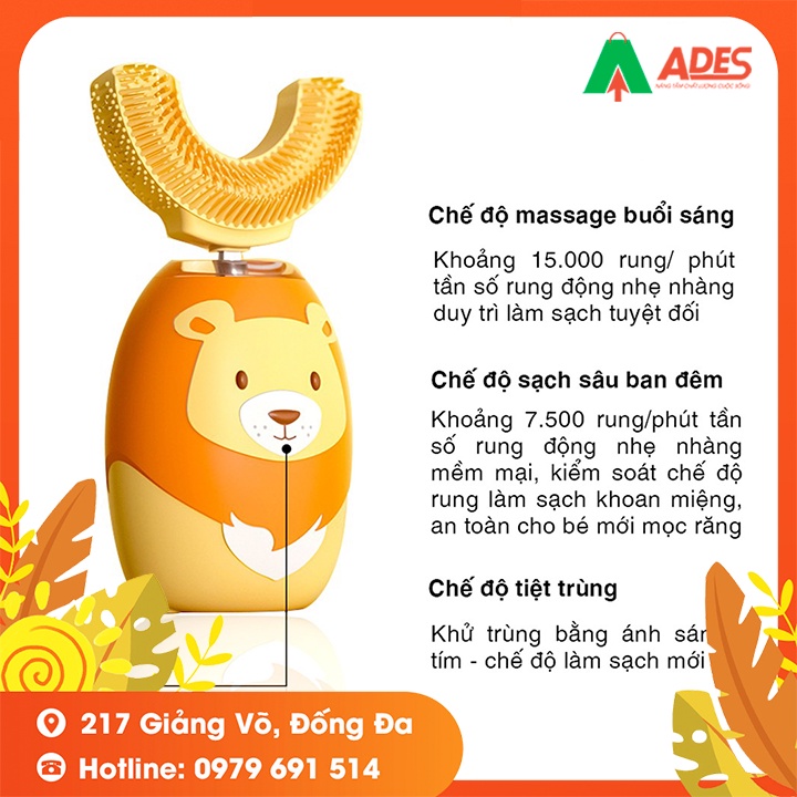 Bàn Chải Đánh Răng Điện Cho Bé Chữ U WEKOME WTC02 - BẢN QUỐC TẾ - Bảo Hành Chính Hãng 6 Tháng - Bàn Chải Thông Minh