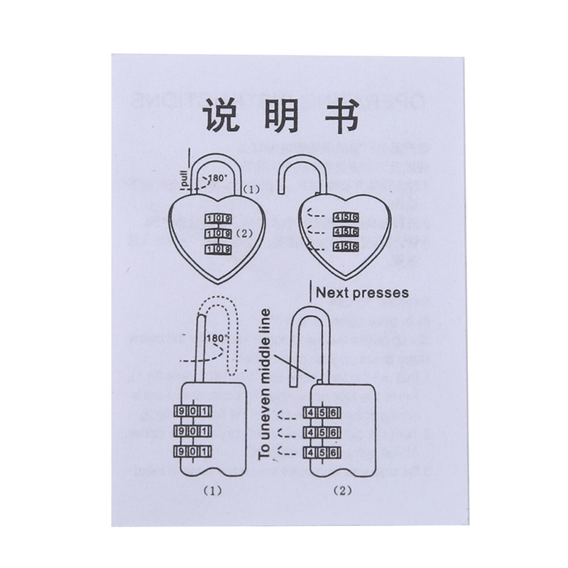 Ổ Khóa Hành Lý 3 Chữ Số Mini Bằng Kim Loại