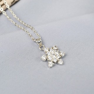 Vòng cổ hoa tuyết 6 cánh kín đá BẠC S925 LANN N031 Phong cách Hàn Quốc, Giáng sinh