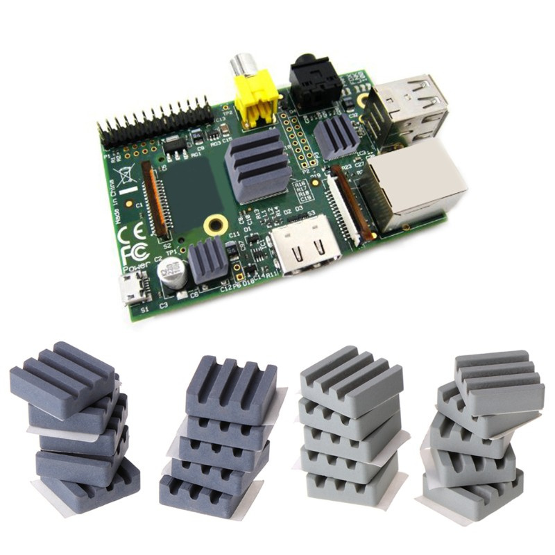 Bộ 10 Phụ Kiện Tản Nhiệt Cpu Bằng Gốm Màu Cam Cho Raspberry Pi 3 2b