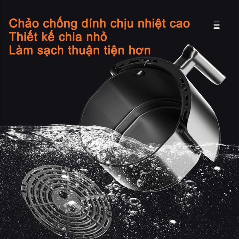 LONGJIU✔ Nồi chiên không dầu  Dung Tích Siêu Lớn  Công nghệ Chiên 360 Độ - Giá rẻ - Hàng chính hãng