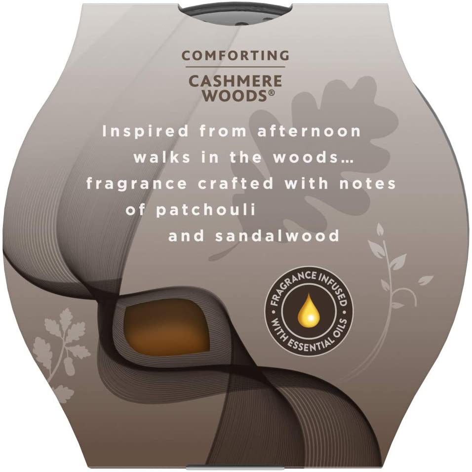 Đèn cầy nến thơm 3 bấc hương gỗ Glade Cashmere Woods Air Fresher 3-Wick Candle 193g (Mỹ)